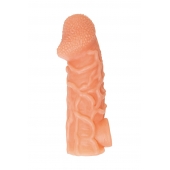 Телесная закрытая насадка с венками Cock Sleeve Size L - 17,6 см. - KOKOS - в Калининграде купить с доставкой