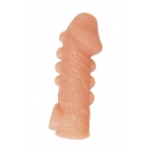 Телесная закрытая насадка с шишечками Cock Sleeve Size L - 17,6 см. - KOKOS - в Калининграде купить с доставкой