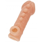 Телесная закрытая насадка с шишечками Cock Sleeve Size L - 17,6 см. - KOKOS - в Калининграде купить с доставкой
