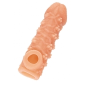 Телесная закрытая насадка с пучками шишечек Cock Sleeve Size S - 13,8 см. - KOKOS - в Калининграде купить с доставкой