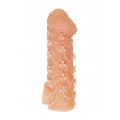 Телесная закрытая насадка с пучками шишечек Cock Sleeve Size M - 15,6 см. - KOKOS - в Калининграде купить с доставкой