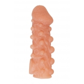 Телесная закрытая насадка с шариками Cock Sleeve Size S - 13,8 см. - KOKOS - в Калининграде купить с доставкой