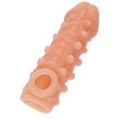 Телесная закрытая насадка с шариками Cock Sleeve Size S - 13,8 см. - KOKOS - в Калининграде купить с доставкой