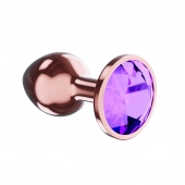 Пробка цвета розового золота с фиолетовым кристаллом Diamond Amethyst Shine L - 8,3 см. - Lola Games - купить с доставкой в Калининграде