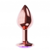 Пробка цвета розового золота с фиолетовым кристаллом Diamond Amethyst Shine L - 8,3 см. - Lola Games - купить с доставкой в Калининграде