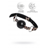 Черный кляп-шар на леопардовых ремешках Anonymo - ToyFa - купить с доставкой в Калининграде