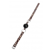 Черный кляп-шар на леопардовых ремешках Anonymo - ToyFa - купить с доставкой в Калининграде