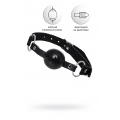 Черный кляп-шар на кожаных ремешках Anonymo - ToyFa - купить с доставкой в Калининграде