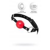 Красный кляп-шар на черных ремешках Anonymo - ToyFa - купить с доставкой в Калининграде