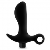 Черный анальный вибратор Silicone Vibrating Prostate Massager 01 - 10,8 см. - Blush Novelties - в Калининграде купить с доставкой