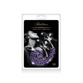 Зажимы для сосков с фиолетовой цепочкой Sweet Caress Nipple Chain - Sweet Caress - купить с доставкой в Калининграде