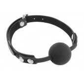 Черный силиконовый кляп-шарик на ремешках - Fetish Tentation - купить с доставкой в Калининграде