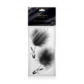 Зажимы на соски с черными пуховыми кисточками Sweet Caress Feather Nipple Clumps - Sweet Caress - купить с доставкой в Калининграде