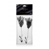Зажимы для сосков с черными перьями Sweet Caress Feather Nipple Clumps - Sweet Caress - купить с доставкой в Калининграде