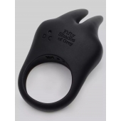 Черное эрекционное виброкольцо Sensation Rechargeable Vibrating Rabbit Love Ring - Fifty Shades of Grey - в Калининграде купить с доставкой