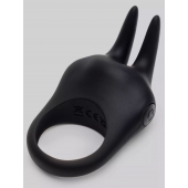 Черное эрекционное виброкольцо Sensation Rechargeable Vibrating Rabbit Love Ring - Fifty Shades of Grey - в Калининграде купить с доставкой