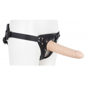 Пустотелый страпон Harness CLASSIC с бандажом - 19,5 см. - LOVETOY (А-Полимер) - купить с доставкой в Калининграде