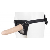 Пустотелый страпон Harness CLASSIC с бандажом - 19,5 см. - LOVETOY (А-Полимер) - купить с доставкой в Калининграде