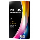 Цветные ароматизированные презервативы VITALIS PREMIUM color   flavor - 12 шт. - Vitalis - купить с доставкой в Калининграде