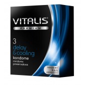 Презервативы VITALIS PREMIUM delay   cooling с охлаждающим эффектом - 3 шт. - Vitalis - купить с доставкой в Калининграде