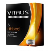 Ребристые презервативы VITALIS PREMIUM ribbed - 3 шт. - Vitalis - купить с доставкой в Калининграде
