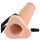 Телесный реалистичный фаллоимитатор с полостью Silicone Hollow Extension - 20 см. - Pipedream - купить с доставкой в Калининграде