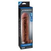 Коричневая насадка с кольцом Perfect 2 Extension with Ball Strap - 19 см. - Pipedream - в Калининграде купить с доставкой
