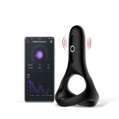 Черное виброкольцо Magic Motion Rise с подхватом мошонки - Magic Motion - в Калининграде купить с доставкой