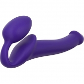 Фиолетовый безремневой страпон Silicone Bendable Strap-On - size M - Strap-on-me - купить с доставкой в Калининграде