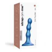 Голубая насадка Strap-On-Me Dildo Plug Balls size S - Strap-on-me - купить с доставкой в Калининграде