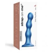 Голубая насадка Strap-On-Me Dildo Plug Balls size L - Strap-on-me - купить с доставкой в Калининграде