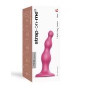 Розовая насадка Strap-On-Me Dildo Plug Beads size S - Strap-on-me - купить с доставкой в Калининграде
