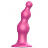 Розовая насадка Strap-On-Me Dildo Plug Beads size S - Strap-on-me - купить с доставкой в Калининграде