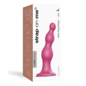 Розовая насадка Strap-On-Me Dildo Plug Beads size L - Strap-on-me - купить с доставкой в Калининграде