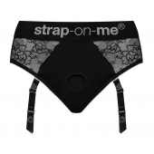 Черные трусики для насадок Diva Lingerie Harness - size S - Strap-on-me - купить с доставкой в Калининграде