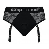 Черные трусики для насадок Diva Lingerie Harness - size M - Strap-on-me - купить с доставкой в Калининграде