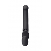 Черный безремневой вибрострапон Silicone Bendable Strap-On - size XL - Strap-on-me - купить с доставкой в Калининграде