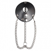 Утяжка для мошонки из искусственной кожи с цепочками PARACHUTE BALL STRETCHER - BlueLine - купить с доставкой в Калининграде