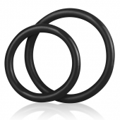 Набор из двух черных силиконовых колец разного диаметра SILICONE COCK RING SET - BlueLine - в Калининграде купить с доставкой