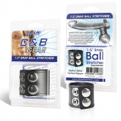 Хомут-утяжка для мошонки из искусственной кожи на клепках SNAP BALL STRETCHER - BlueLine - купить с доставкой в Калининграде
