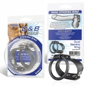 Двойное кольцо выносливости на пенис DUAL STAMINA RING - BlueLine - в Калининграде купить с доставкой