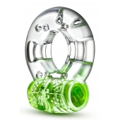 Зеленое эрекционное виброкольцо Arouser Vibrating C-Ring - Blush Novelties - в Калининграде купить с доставкой