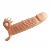 Телесная удлиняющая вибронасадка Penis Sleeve Connor - 17 см. - Baile - в Калининграде купить с доставкой