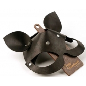 Черная кожаная маска  Кошка  с маленькими ушками - Crazy Handmade - купить с доставкой в Калининграде