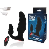 Черный анальный вибростимулятор с пультом ДУ - Sex Expert - в Калининграде купить с доставкой