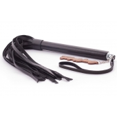 Черная кожаная плеть  Индиго  - 50 см. - Crazy Handmade - купить с доставкой в Калининграде