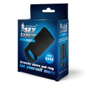 Черная открытая насадка на пенис с кольцом для мошонки XXXL-size - 9,9 см. - Sex Expert - в Калининграде купить с доставкой