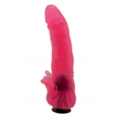 Розовая насадка для страпона с клиторальными лепестками - 18,5 см. - LOVETOY (А-Полимер) - купить с доставкой в Калининграде