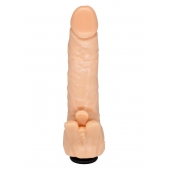 Телесная гелевая насадка-фаллос с клиторальными лепестками - 18,5 см. - LOVETOY (А-Полимер) - купить с доставкой в Калининграде