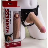 Страпон Harness из двух предметов: трусики с плугом и насадка-фаллос - 17 см. - LOVETOY (А-Полимер) - купить с доставкой в Калининграде